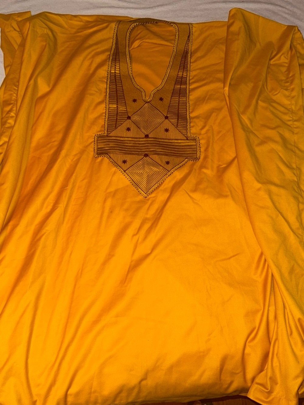 Men's Embroidered Yellow Kurta Shirt